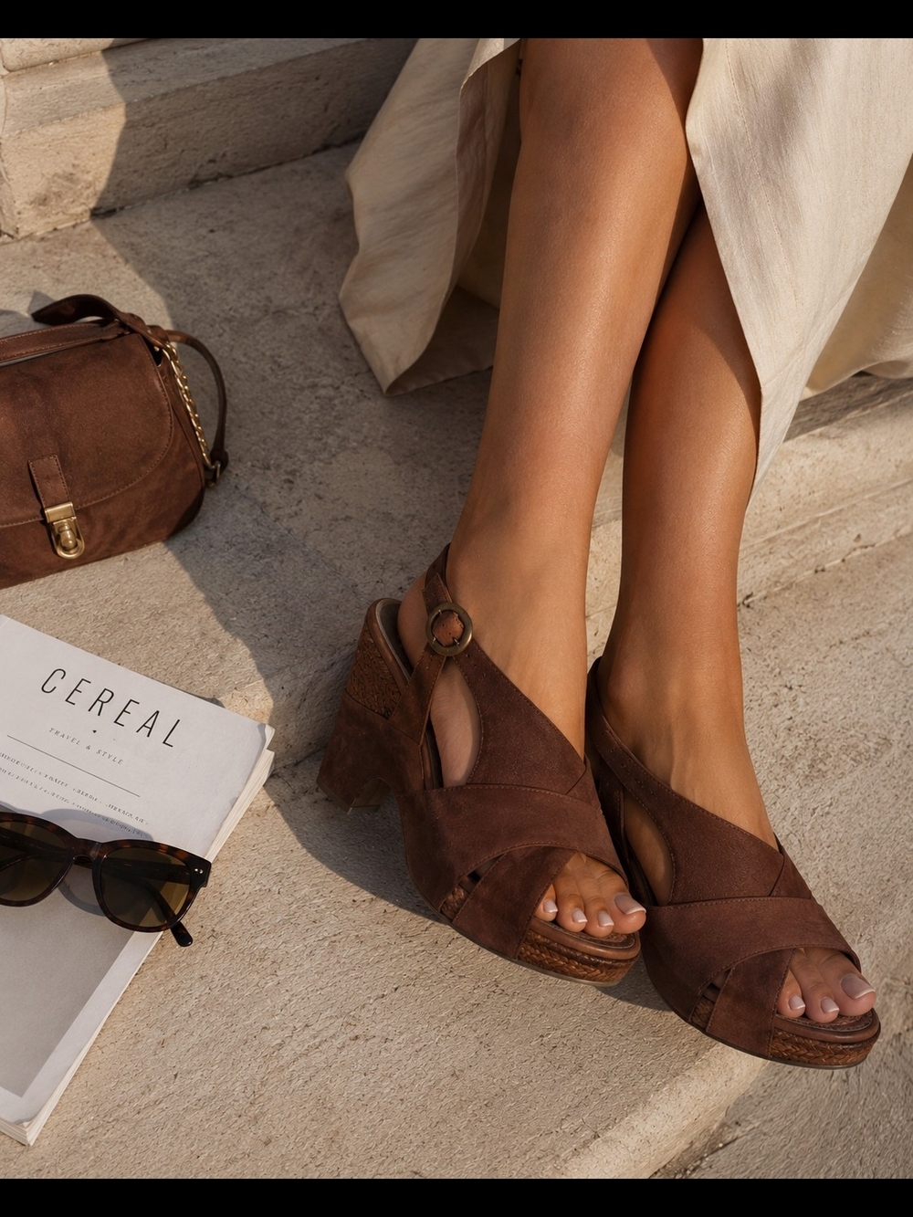 Vintage Brown Suede Platform Mules - Made In Italy🤎🌞